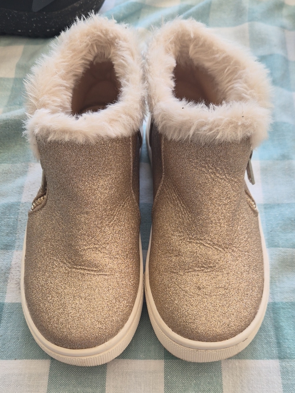 Kelly & Katie Girls' Sparkle Faux-Fur Ankle Shoes